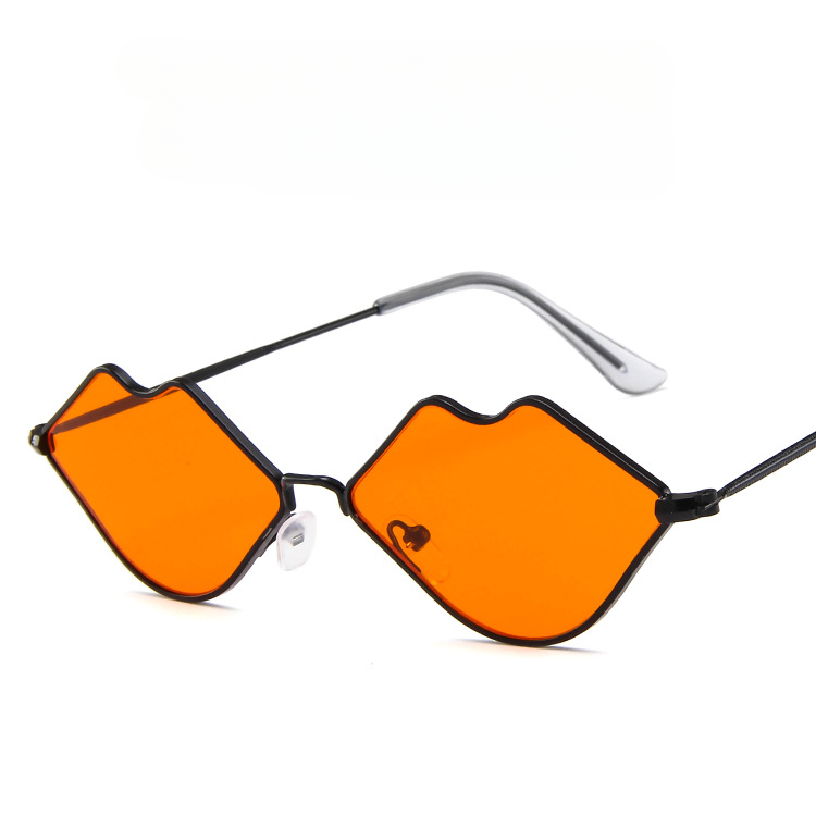 Wholesale PC Small Frame Metal Lips Sunglasses